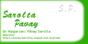 sarolta pavay business card