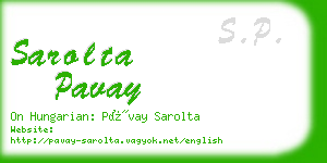 sarolta pavay business card